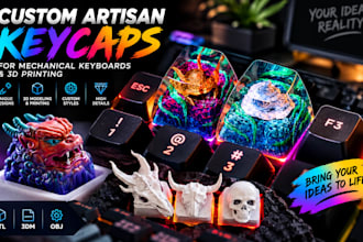 design custom artisan keycaps for mechanical keyboards and 3d printing