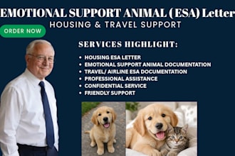 provide a professional esa evaluation and documentation