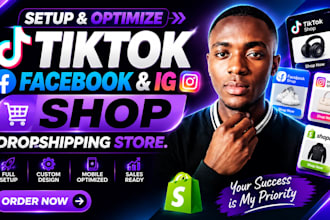 setup facebook shop, tiktok shop, instagram shop and shopify integration