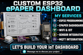 custom epaper dashboard with esp32, wifi, sensors and mqtt data integration