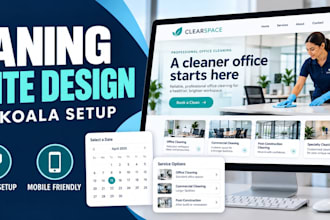 create office cleaning website with booking koala pricing