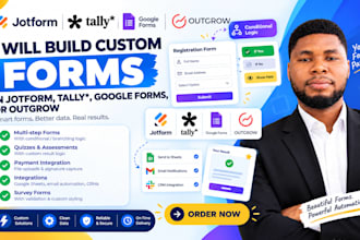 build custom forms in jotform, tally, google forms, fillout or outgrow