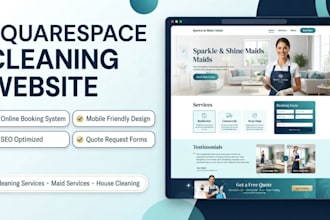 build squarespace cleaning service website for house business