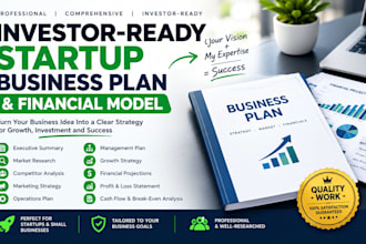 write an investor ready startup business plan and financial model