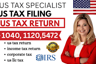 us tax return, us tax filing, income tax return, form1040,1120,5472,1065 llc tax