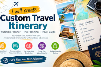 create custom travel itinerary, vacation planner, trip planning and travel guide