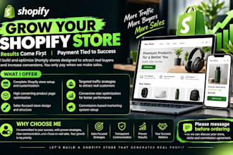 help generate shopify sales on a commission basis