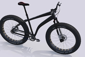 create a realistic 3d bicycle model and product render
