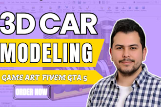create photorealistic automotive 3d car design for game, fivem, and 3d printing