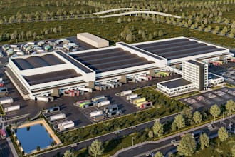 design 3d warehouse, logistics center and industrial facility