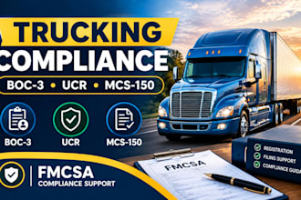 handle boc 3, ucr, mcs 150 and fmcsa compliance for trucking companies