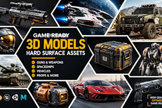 do game ready model gun hard surface props spaceship vehicle hard surface model