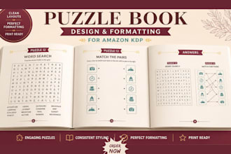 design and format your puzzle book for amazon KDP