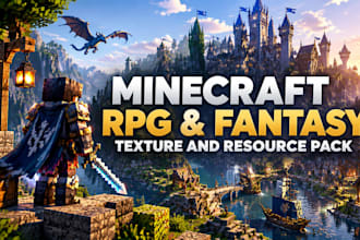 create a minecraft rpg fantasy resource pack with custom textures