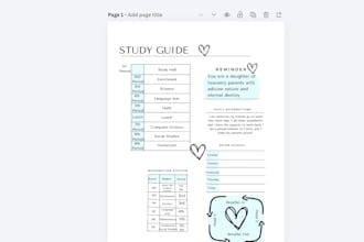 design you a study guide for any subject