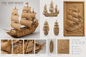 create 3d models and cnc relief designs for carving