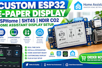 design esp32 e paper esphome sht45 ndir co2 sensor home assistant display setup