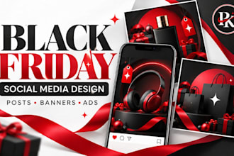 design black friday social media posts, sale banners and ads