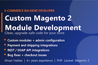 develop custom magento modules and extensions
