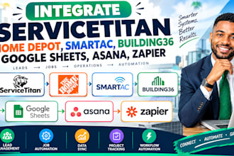 integrate servicetitan home depot smartac building36 google sheets asana zapier