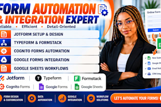 set up jotform, typeform, formstack and cognito forms google form integration