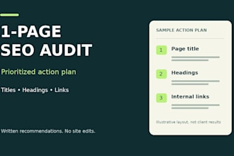 audit one page for on page SEO with a prioritized action plan