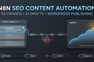 build n8n SEO automation for keyword research, ai blog posts