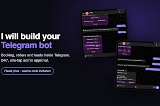 build a custom telegram bot for booking, orders or leads