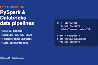 build pyspark and databricks data pipelines and etl