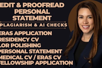 edit medical school personal statements and amcas application essay within 12hrs