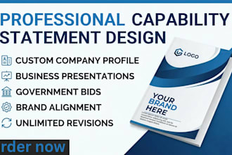 l create a modern business capability statement in photoshop
