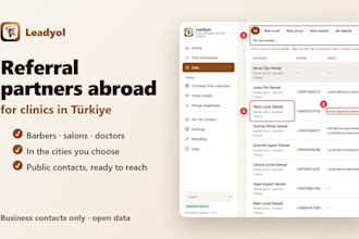 find barbers, salons and doctors abroad as referral partners for your clinic