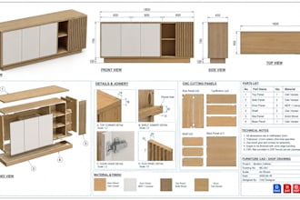 furniture cad shop drawings millwork joinery drawings cnc furniture design plans