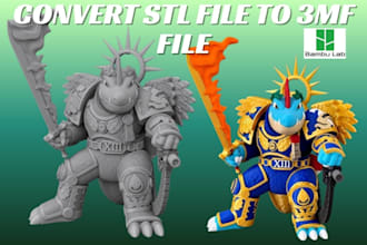 design multicolor 3d model convert stl to 3mf file for bambu lap 3d printing