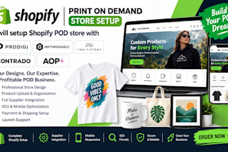setup shopify prodigi inkthreadable two fifteen contrado aop pod store