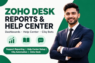 build zoho desk reports dashboards and a help center with cliq bots