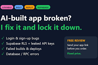 fix and secure your lovable, bolt or replit supabase app