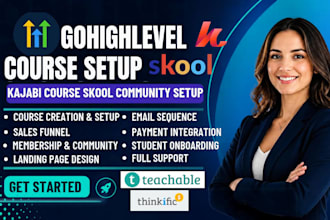set up gohighlevel course sales funnel skool community kajabi course migrate