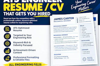 write an ats engineer resume engineering CV in 12 to 24 hours