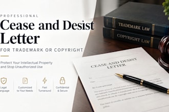 issue a cease and desist letter for trademark or copyright