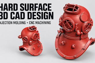 design hard surface 3d cad models for injection molding and cnc machining