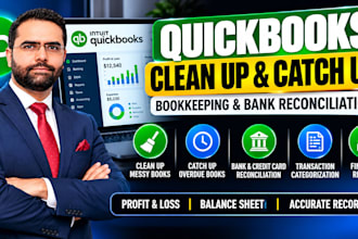 do quickbooks cleanup, catch up bookkeeping and bank reconciliation
