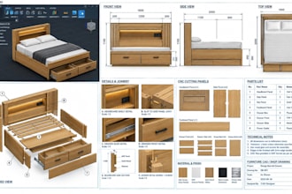 furniture cad shop drawings cnc millwork joinery technical drawings 2d 3d design