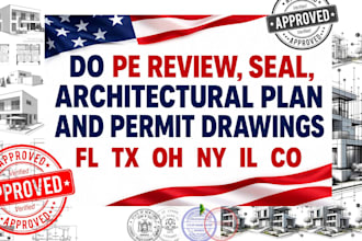 do pe review, seal, architectural plan and permit drawings fl tx oh ny il co
