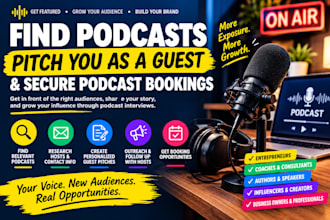 pitch you to podcasts with expert podcast guest booking and outreach