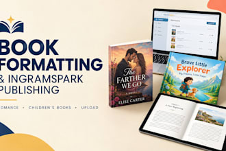 do ingramspark publishing upload, romance book, kids children book formatting