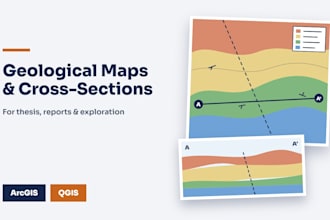create professional geological maps and cross sections using arcgis or qgis