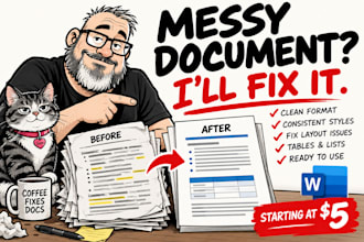 professionally format and clean up your word document