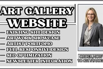 design a online art gallery, artist portfolio, art store wordpress website