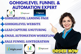setup gohighlevel landing page website form survey email automation sale funnel
